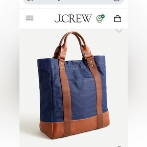 J. Crew Blue and Brown Men's Travel Tote
